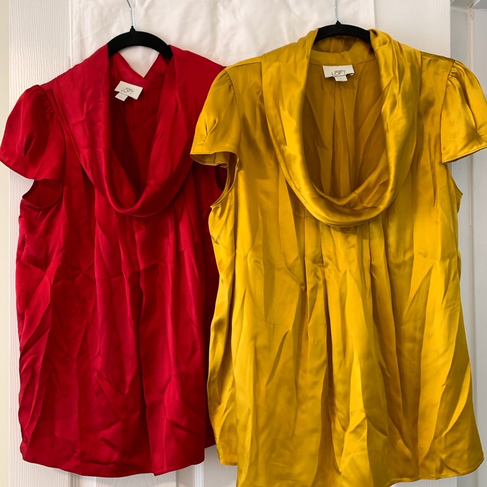 LOFT Vibrant Red Blouse